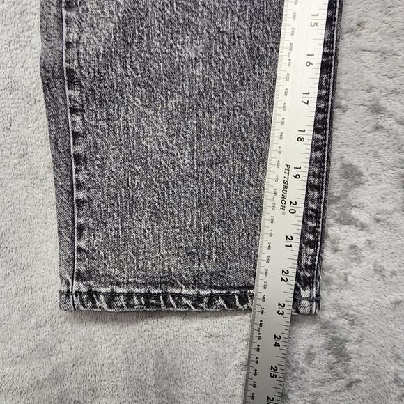 Time And Tru Jeans Womens 12 Black Gray High Rise Crop Straight Leg Stretch - Picture 11 of 13